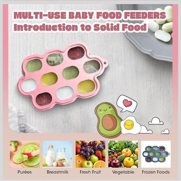 Baby Breastmilk Popsicle Molds & Fruit Feeder (2 Pack), Baby Pink/Purple NEW - Picture 11 of 11